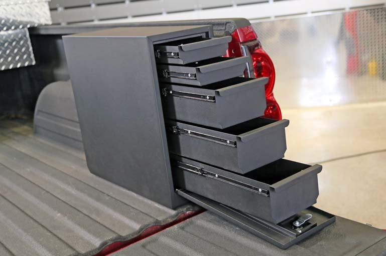 Wheel Well Tool Box with Drawers - Steel
